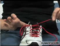 lacing shoes