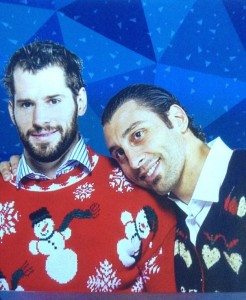 Kesler and Luongo in Christmas Sweaters