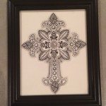 Framed Zentangle Cross - ornate