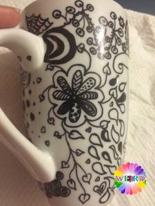 Finished painting zentangle mug