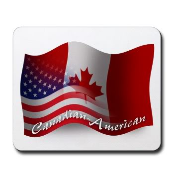 proudly Can-American! Canadian American flag